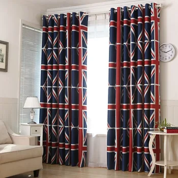 

Blackout curtain kids BLue Red UK Royal Country Flag Design window Treatment Curtains Bedroom Decoration Free Shipping AA6