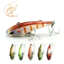 Thritop VIB Fishing Lure Synthetic Bait Wobblers 4cm 3.8g 5 Colours TP071 Robust Hooks 3D Eyes Good Fishing Deal with Equipment