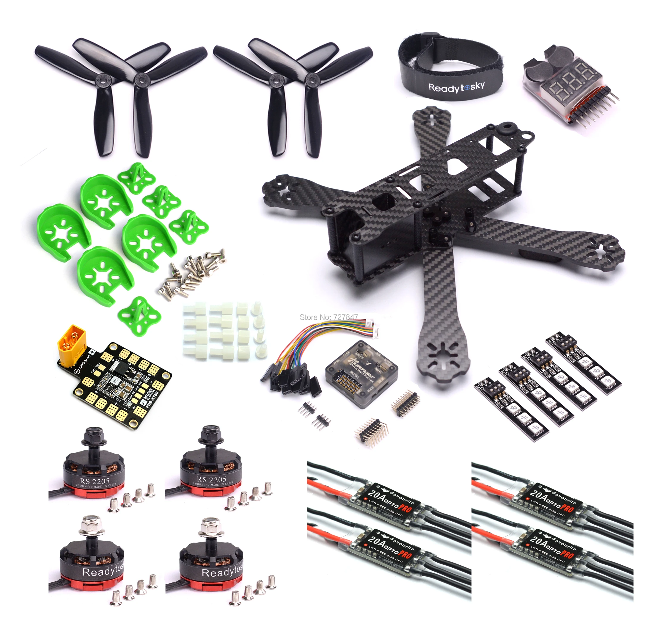 QAV-R 220mm 220 Carbon Fiber Racing Drone F3 / Naze32 F4 PDB Flight Controller RS2205 2300KV Motor LittleBee 20A PRO ESC | Игрушки и
