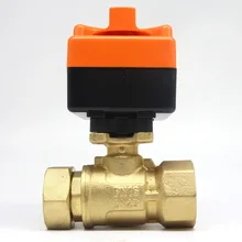 DN20(G 3/") AC220V Электрический привод латунный шаровой клапан, холодная и горячая вода/водяной пар/тепловой газ 2 способа латунный моторизованный шаровой клапан