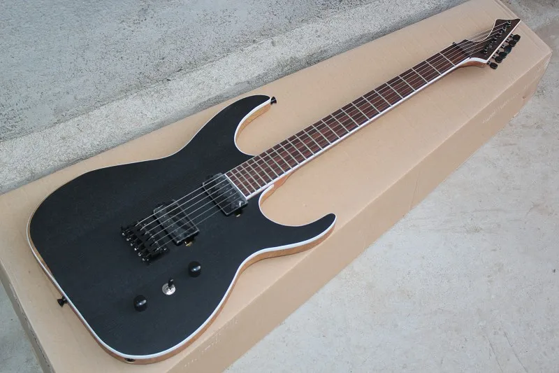 

Free Shipping Factory custom shop High Quality 24 frets 6 strings electric guitar One Piece Neck Ash Body Matte Black 1 2