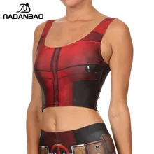 NADANBAO NEW ARRIVAL Crop Top Comic Pattern Women Camis Deadpool Print tank tops Colorful sleeveless Tee