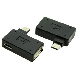 10 шт./лот 90 градусов прямоугольный микро USB OTG Хост-адаптер конвертер с Micro портом