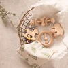 4Pcs/Set Beech Wood Cartoon Rabbit Trojan Horse Cloud Wooden Teething Rodent Tiny Rod Toy For Nursing Baby Toys Children Goods 1