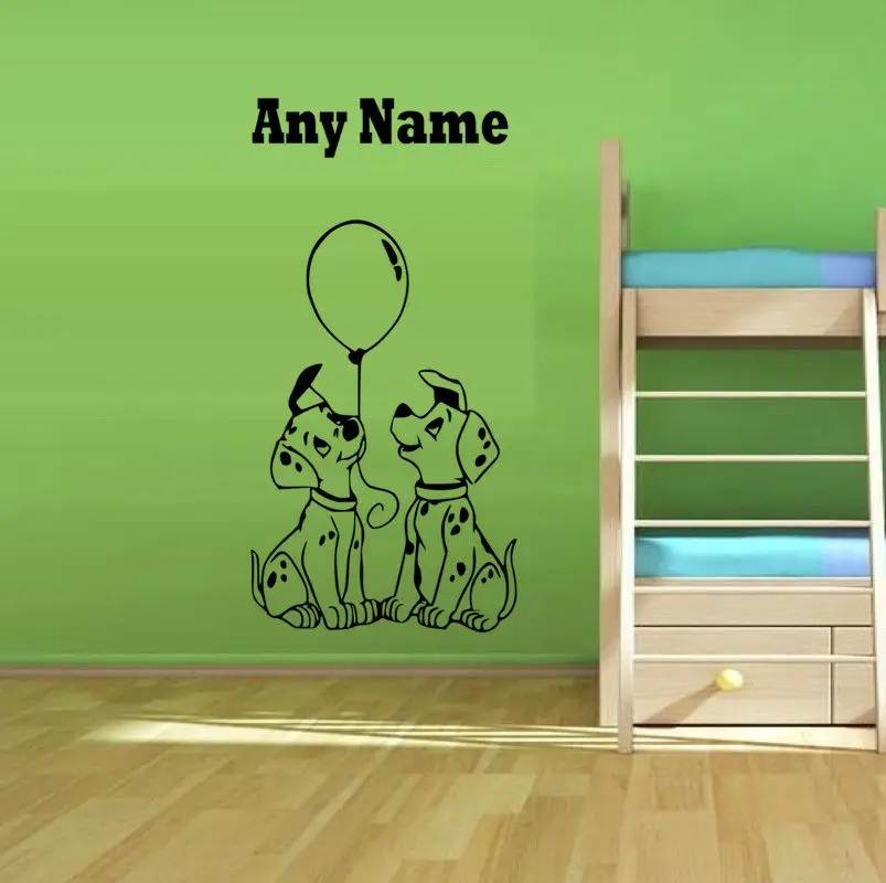 Cute Personalized Little Dogs Any Name Vinyl Wall Sticker For Home