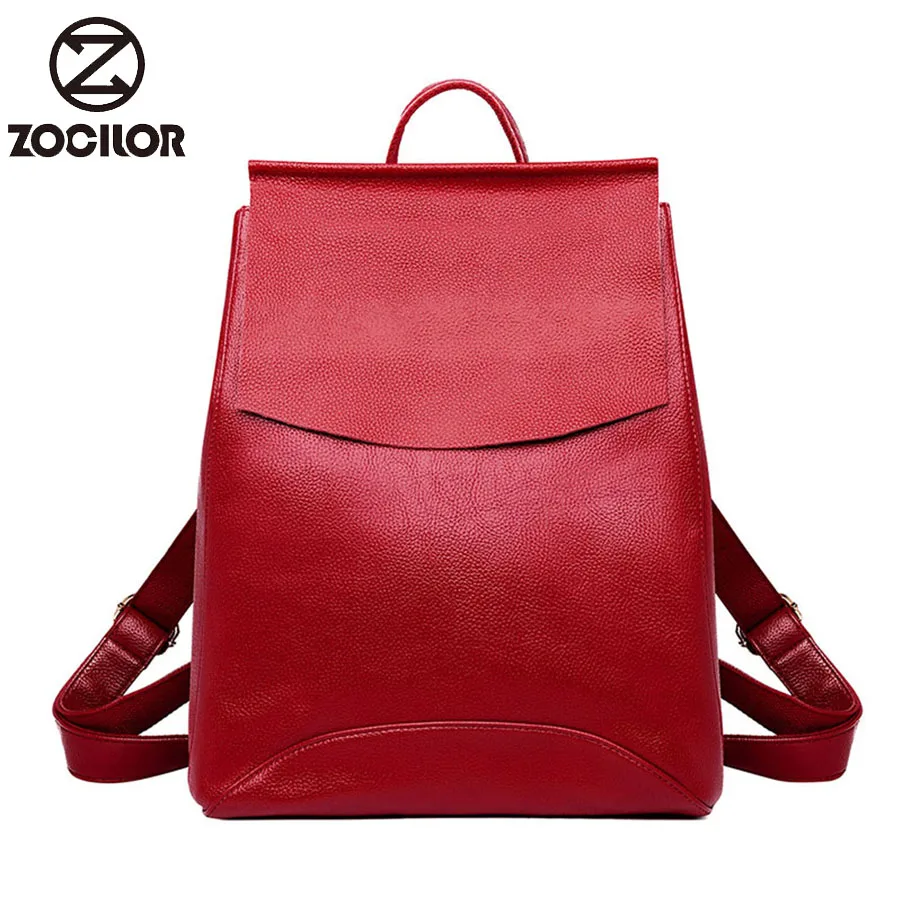 Koop Vrouwen Soft Lederen Rugzakken Hoge Kwaliteit Vintage Bagpack Dames Sac een Schooltassen Voor Meisjes Vrouwelijke Reizen Schoudertas
