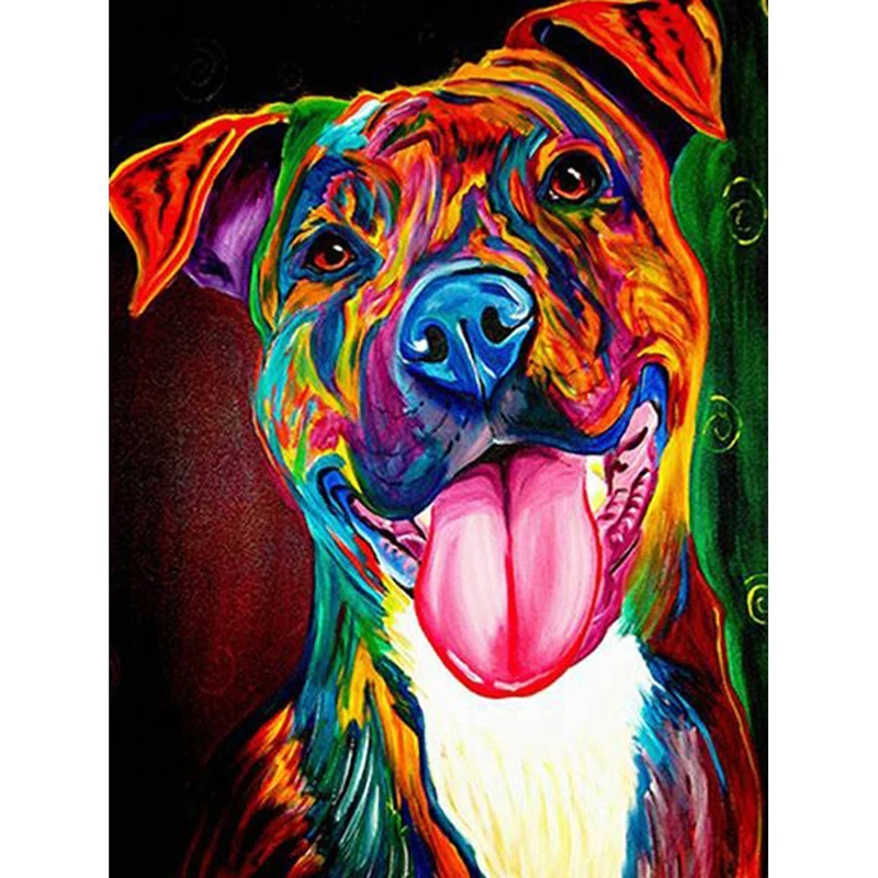 3D Diamond Painting Dog Diamond Embroidery DIY Full Round Resin Drill Rhinestone Painting Garden Decoration