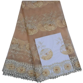 

2018 African French Net Lace With Stones For Party & Wedding Dress With Stones For Lady Sewing Material French Lace Fabric 1101B