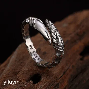

KJJEAXCMY boutique jewelryar S925 pure silver, old fashions, unique fashion, unique Korean version, trend eagle mouth, men's ri