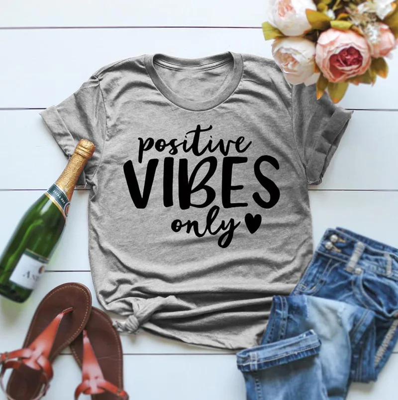 

Positive Vibes Only T Shirt Good Vibes T-Shirt Unisex Hippy Clothes Jam Band T Shirt Women Men Unisex T Shirts Drop