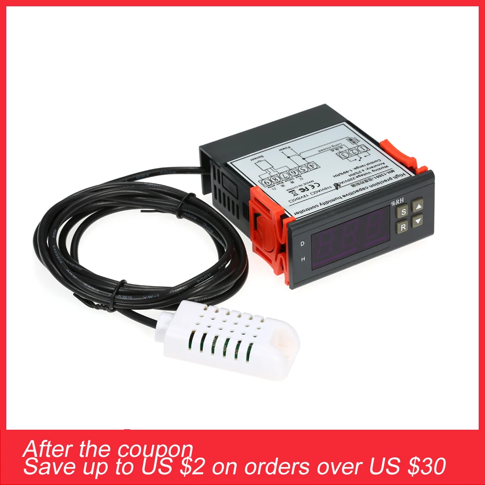 

Digital Thermostat Hygromstat Temperature Humidity Controller Relay higrometre station meteo 220V for Pet