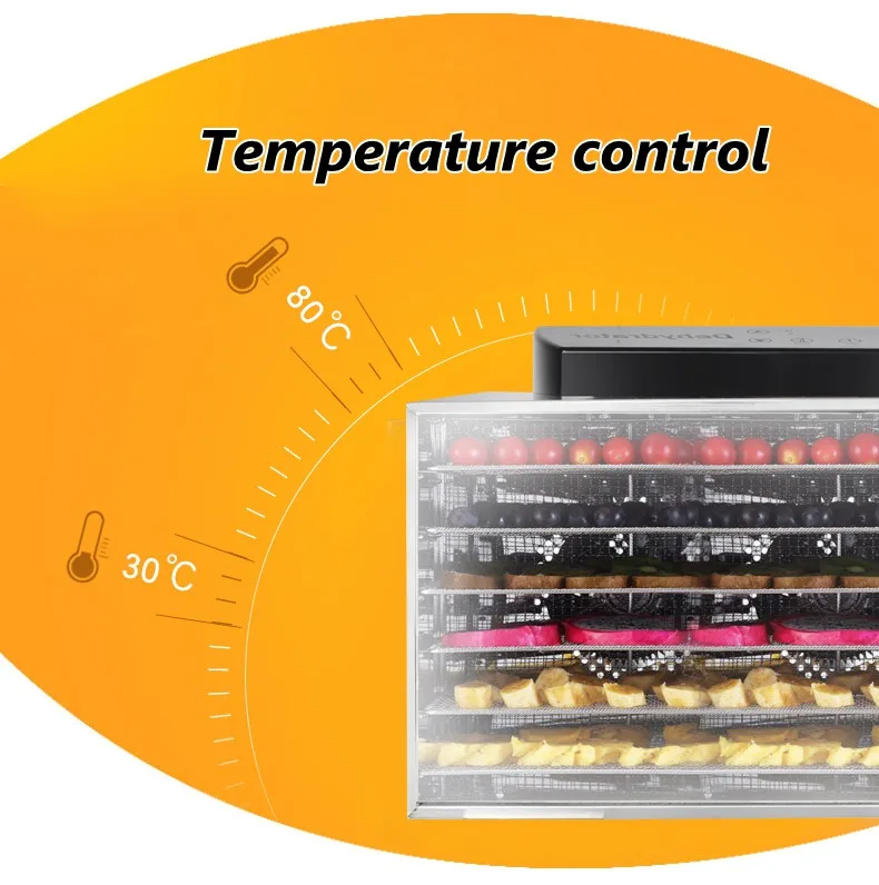 Cukyi 6 Bandejas Desidratador de Alimentos Secador de Desidratação de Frutas Lanches Erva Vegetal Máquina de Secagem de Carne em Aço Inox 110v 220v dos Eua e da ue 3 secagem aço inoxidável 110 v 220 v ue eua