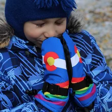 Boodun детские лыжные перчатки Детские водонепроницаемые теплые зимние теплые флисовые перчатки ветрозащитные для мальчиков и девочек детские лыжные перчатки для сноуборда