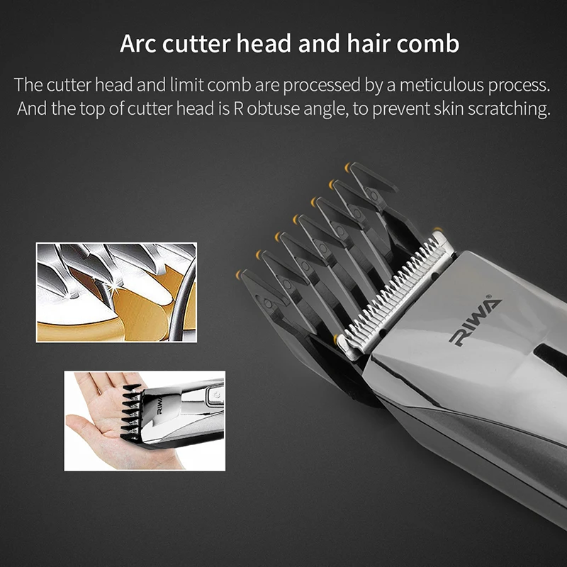 RIWA K3 профессиональный электрический триммер для стрижки волос Водонепроницаемая машинка для стрижки волос бритвенный ЖК-дисплей триммер для бороды Мужская бритва