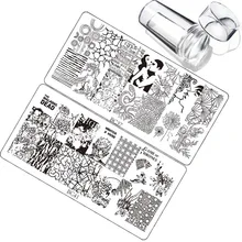 Набор шаблонов для штамповки ногтей 3 шт. печать изображений животных шаблон прямоугольник маникюрный комплект печатей