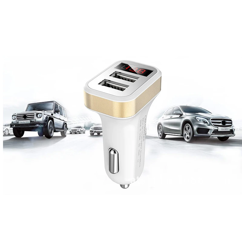2 DUal USB Car Charger Adapter 3.1A Digital LED Voltage Current Display Auto Vehicle Metal For Smart Phone Tablet | Автомобили и