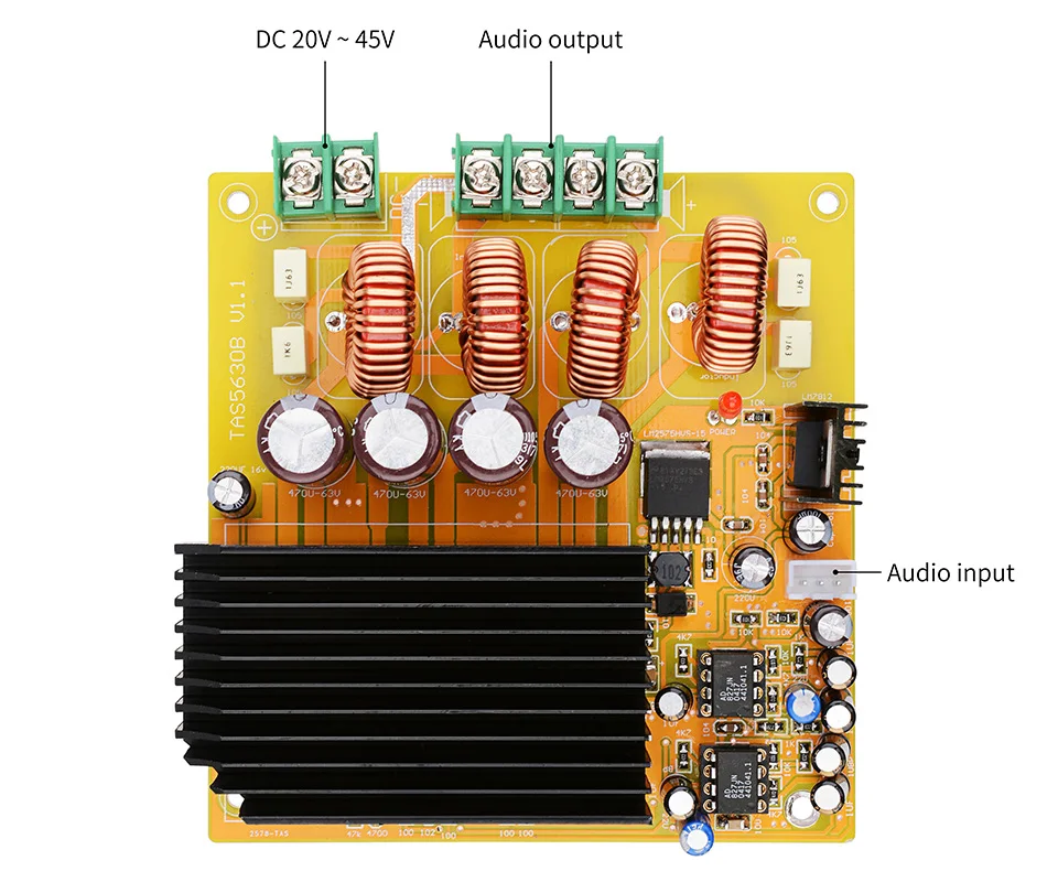 AIYIMA TAS5630 усилитель мощности аудио Плата 2x300 Вт Hi-Fi стерео класса D Цифровые усилители домашний усилитель с AD827 предусилителем