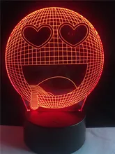 Sweet Heart Drool Enjoy Emoji 3D USB LED Lamp 7 Colors Changing Creative Home Decor Children’s Day Gadget Kid Toy Christmas Gift