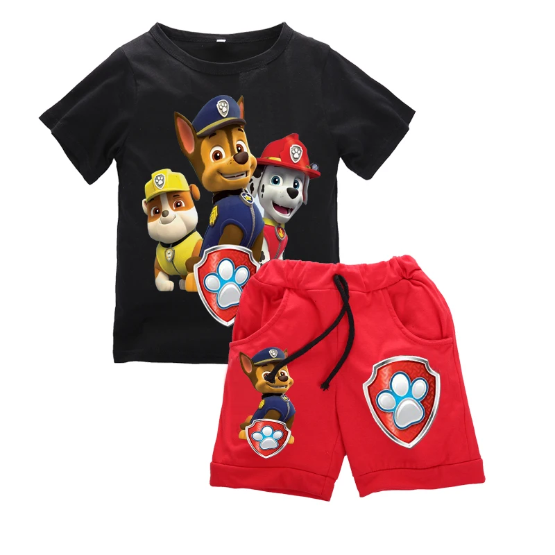 

Summer Children Baby Boys Cartoon Clothes Sets Kids Character Short Sleeve Shirt Animal Printed Clothing Sets Child Sport Suits