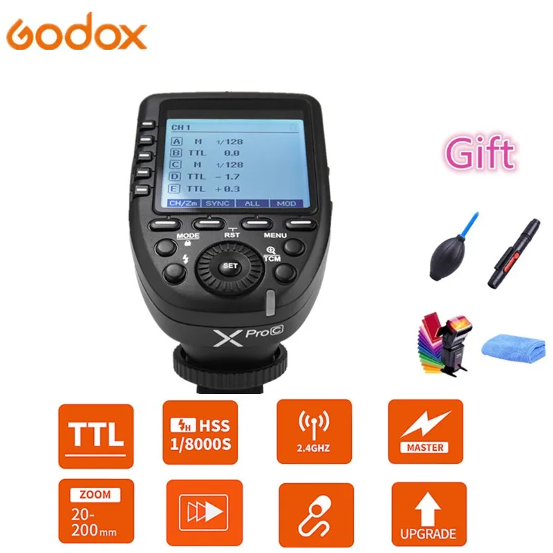 

Godox XPro-C XPro-N XPro-S XPro-F XPro-O Flash Trigger Transmitter 2.4G Wireless HSS TTL for Canon Nikon Sony FUJI DSLR Camera