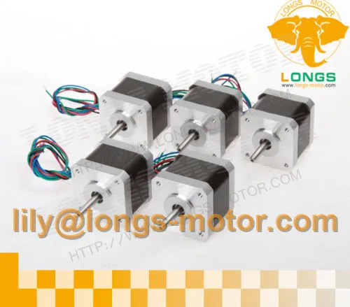 

Top Quality! LONGS MOTOR 5PCS Nema17 Stepper Motor 17HM4417 0.9degree 48oz-in 48mm 1.7A 4-lead CE ROHS ISO Desktop 3D Printer