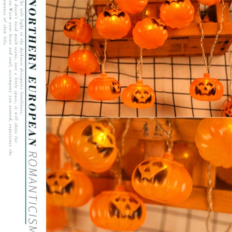 1 2m 2 5m Battery Operated Halloween Pumpkin 10leds 20leds Led