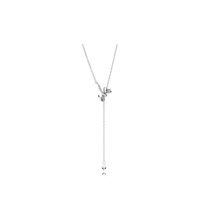 

Authentic 925 Sterling Silver Original Europe Dreamy Dragonfly Necklace Fit Women Charm Bead Gift DIY Jewelry