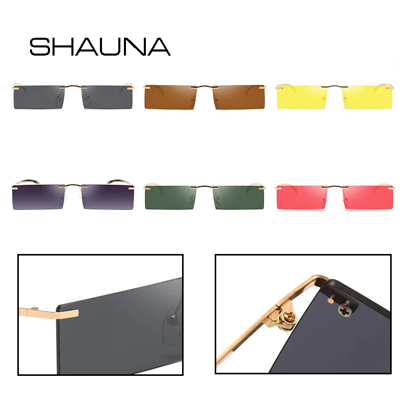 SHAUNA модные маленькие прямоугольные солнцезащитные очки для женщин сверхлегкие