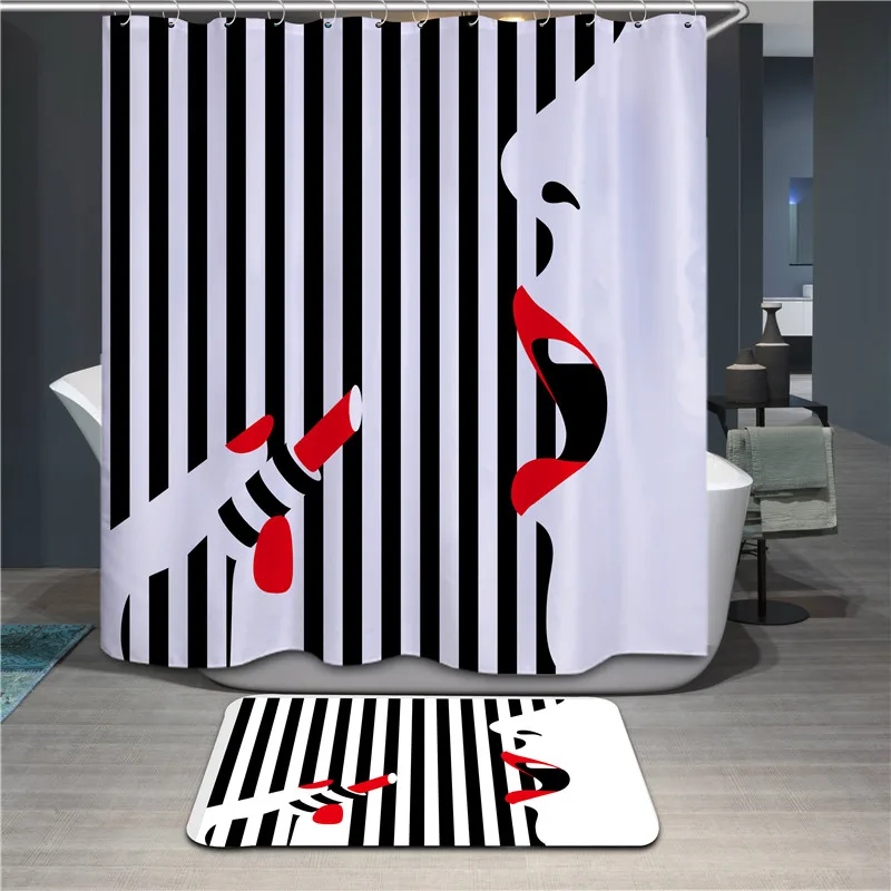Emejing Black White And Red Shower Curtain Photos - 3D house ... Emejing Black White And Red Shower Curtain Photos - 3D house ...