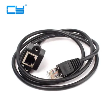 

Black 3M 30cm 50cm 150cm RJ45 Male to Female Ethernet Screw Lock Panel Mount LAN Network Extension Line Cord Cable