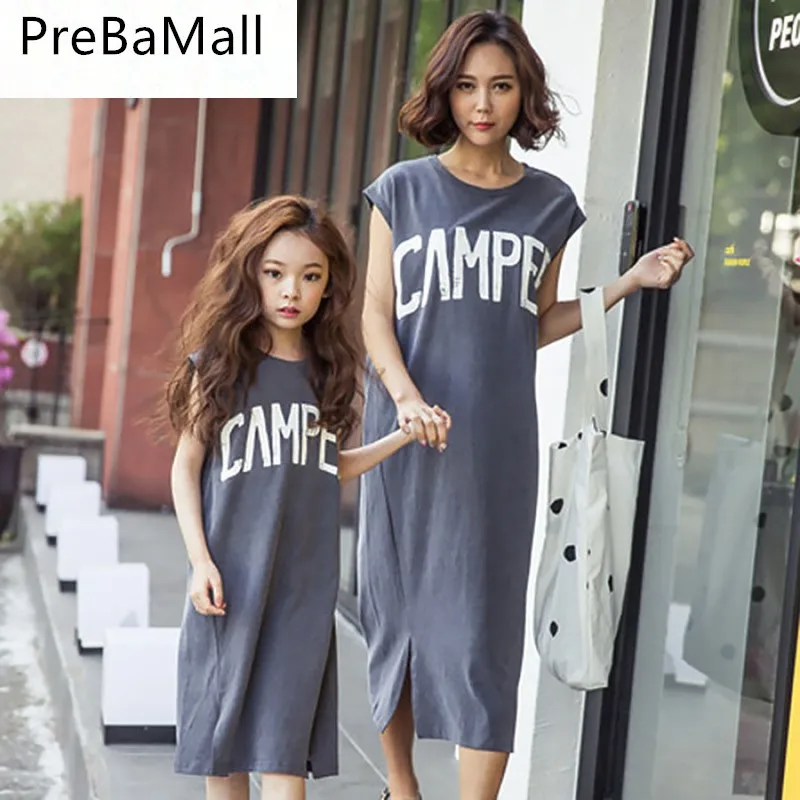 

2019 Summer Mother Daughter Dresses Chic Family matching Clothes Women Girl Causual Beach Dress vestidos ropa mama e hija C64