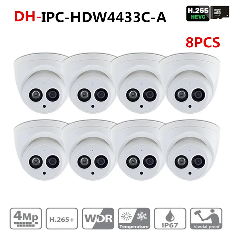 DH IPC-HDW4433C-A POE сетевая Мини купольная камера со встроенной микро 4MP камера видеонаблюдения шт./лот для системы видеонаблюдения