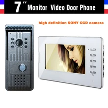 New 7 Inch Lcd Video Doorbell Door Phone Doorbell Intercom System 1 V 1 Video Doorphone Alloy Panel Camera