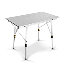 Metal aluminum suit portable folding picnic table aluminum alloy lifting household table