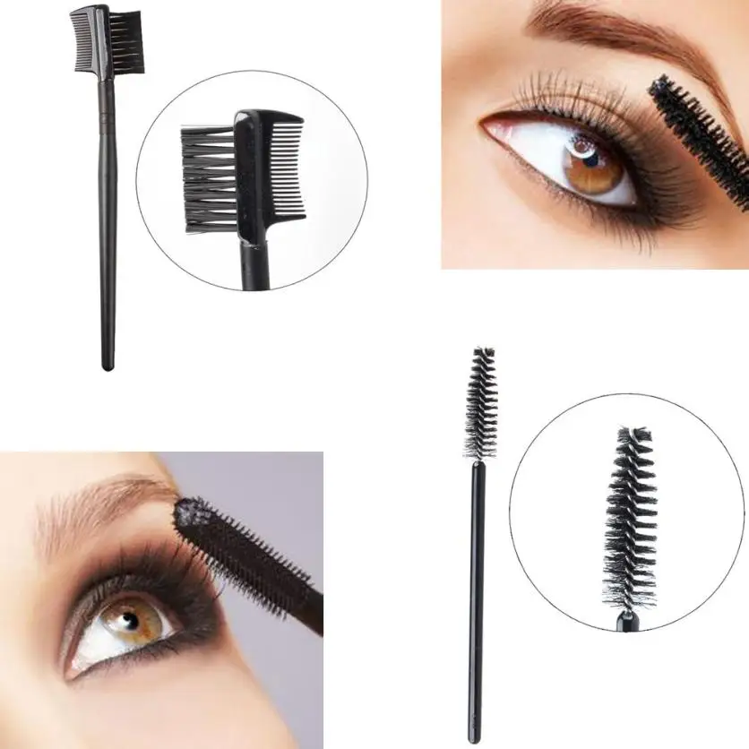 high quality Single head Screw Eyelash Brush+Double Eyebrow Comb Brush