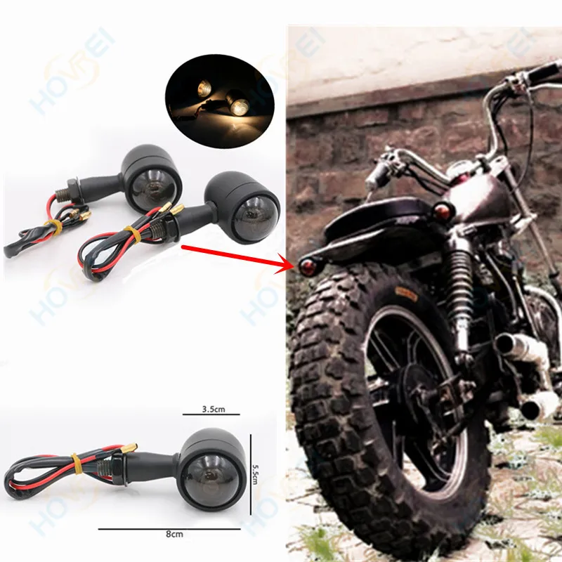 

new 2pcs universal retro Motorcycle aluminum bullet turn signal light Blinker Indicator Lighting lamp For Harley Yamaha Honda