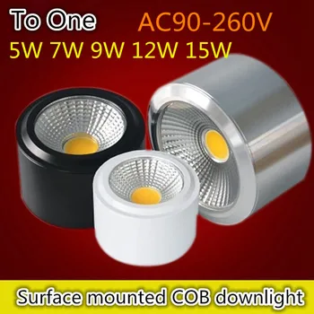 

Surface mounted white led COB downlight 5W/7W/9W/12W/15W led lamp AC85-265V spot light with led driver white/warm white