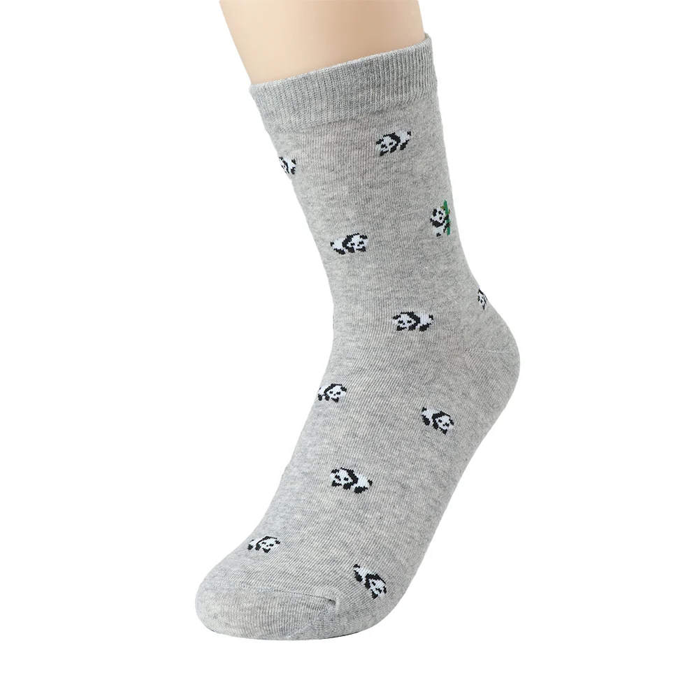 Хлопок, женские носки, мандариновая свинка, милые хлопковые носки с рисунками животных, милые забавные носки со Свинкой кавайи, женский новогодний подарок - Цвет: grey