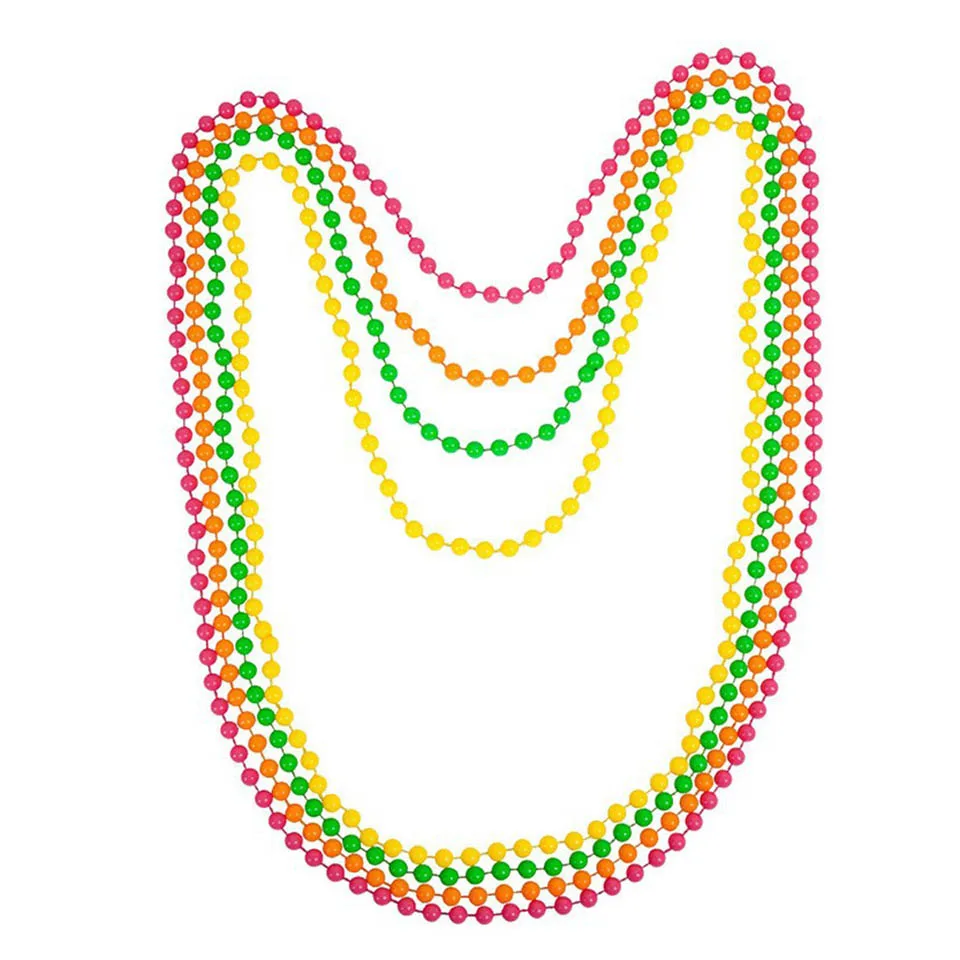 Tronzo неоновые бисерные браслеты и ожерелья 70 и 80 вечерние женские однотонные браслеты и ожерелья принадлежности для вечеринки-девичника