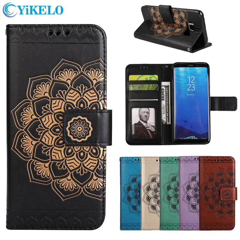 

Luxury Flip Stand Leather Case For iPhone 5 5s SE 6 6S 7 8 Plus Mandala Flower Wallet Card Slot Phone Cases Cover Coque