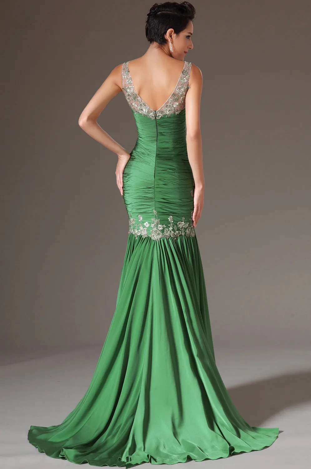Freeshipping-V-Neck-Floor-Length-Long-Evening-Gowns-Evening-Dresses-with-Silver-Embroidery (3)