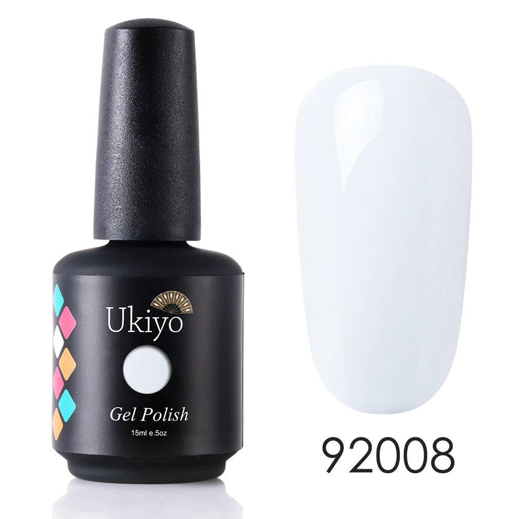 Ukiyo 15 мл Чистый Цвет Гель-лак для ногтей Vernis полуперманентный УФ-гель для ногтей впитывающий Гель-лак для ногтей - Цвет: H92008