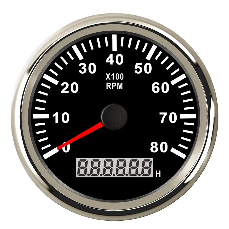 

Digital RPM Marine Tachometer 85mm 0-8000RPM 12V/24V WIith LED Hourmeter For Car Motocycle Truck Boat Outboard With Backlight