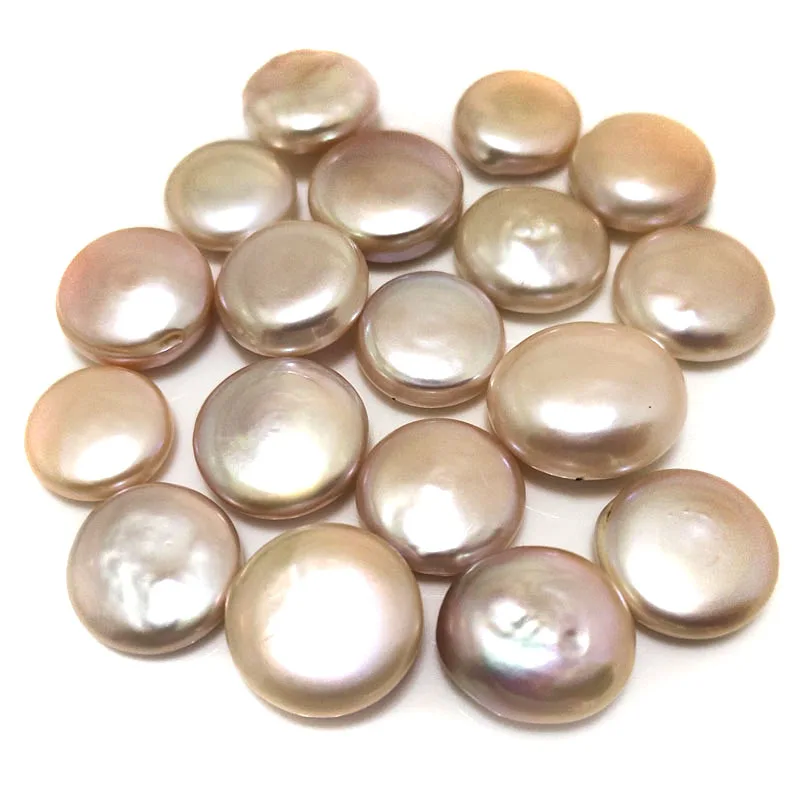 

AAA 13-15mm Natural Pink Coin Shaped Freshwater Loose Pearl,Sold by Lot,10Pcs Per Lot