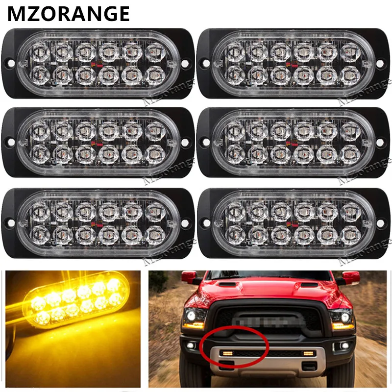 

36W High Power 12LED Car Truck Pickup Emergency Ultra-thin 12V 24V Side Strobe Warning Flashing light lamp car styling Newest