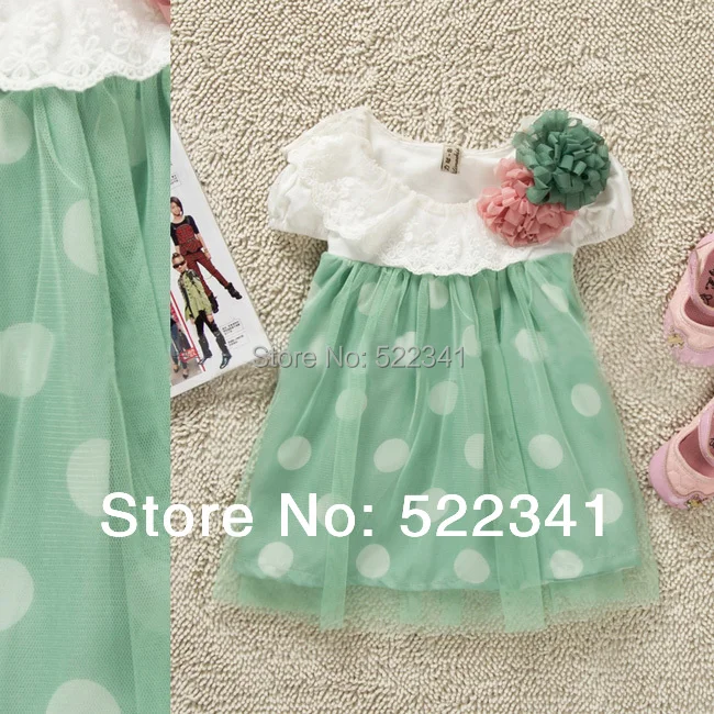 Baby girls cute flower dress summer new style Korean princess dress