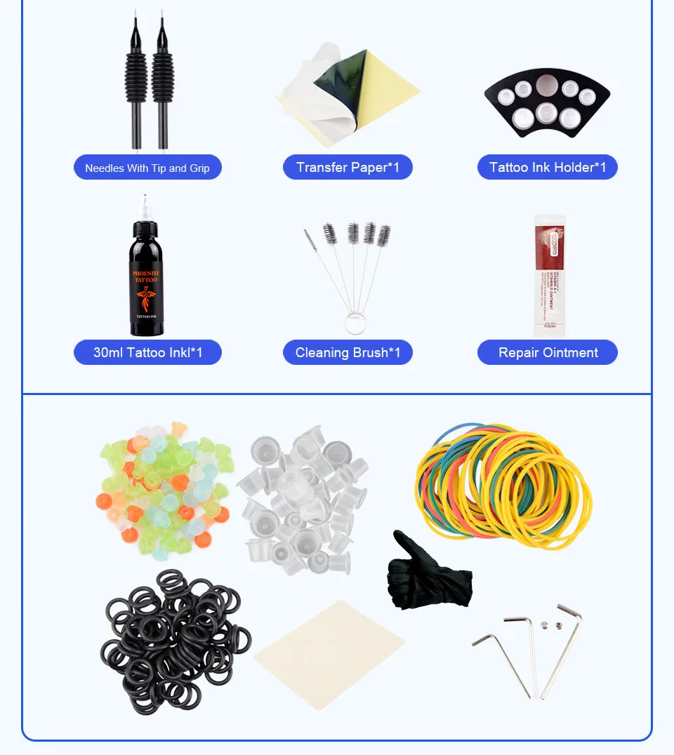 Kit profissional Do Tatuagem Rotary Machine Gun