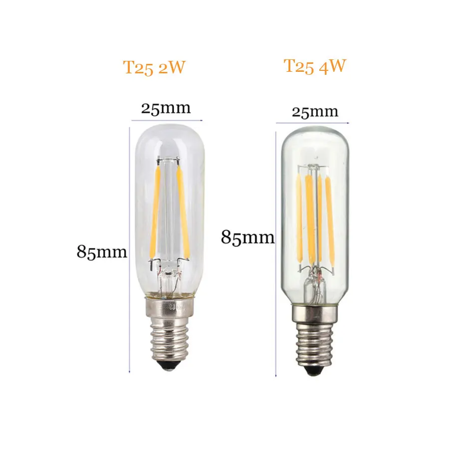 Антикварная Светодиодная лампа Эдисона E14 T20 T25 T26, 220 В, 2 Вт, 3 Вт, 4 Вт, Ретро стиль, стеклянный светодиодный светильник, лампа накаливания, энергосберегающие свечи