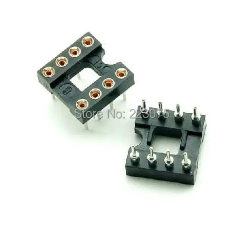 

8 Pin DIP SIP Round IC Sockets Adaptor Solder Type gold plated machined 200 pcs/lot