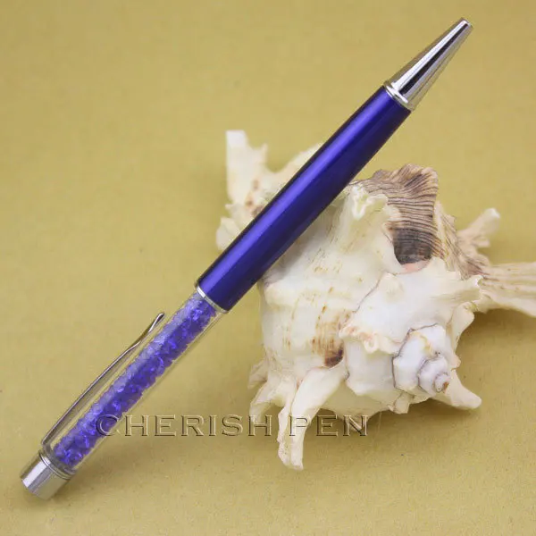 Темно-синяя кристальная ручка, лучшее качество, Кристальный шар/Роллер/подарок/металл/шариковая ручка